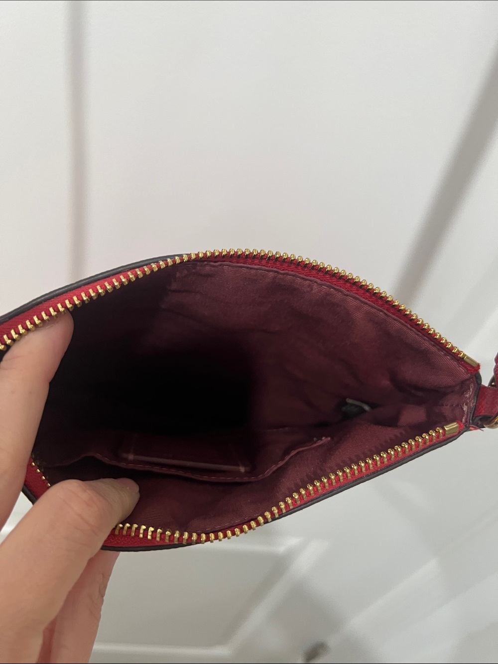 Coach Red Leather Crossbody with Gold Hardware - Picture 9 of 10